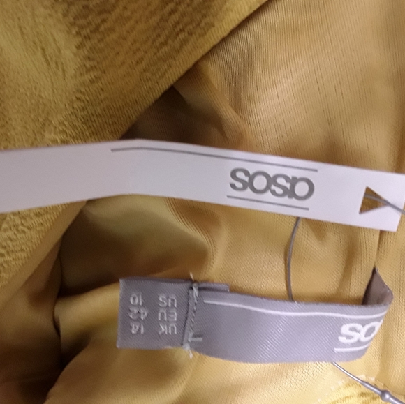 Asos Mustard Yellow Midi Dress NWT - Picture 6 of 8